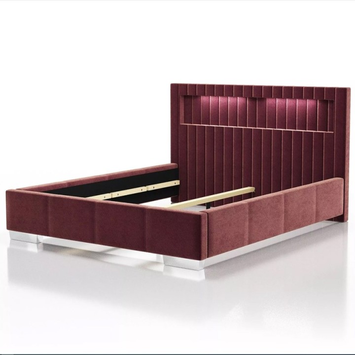 Safina Ottoman Bed – Velvet & LED Lights | J&B Furniture