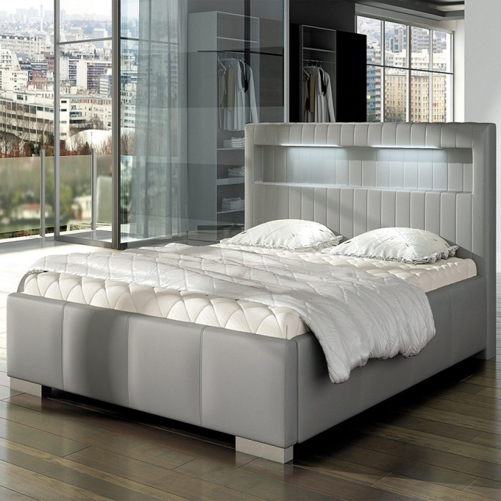 Safina Ottoman Bed – Velvet & LED Lights | J&B Furniture