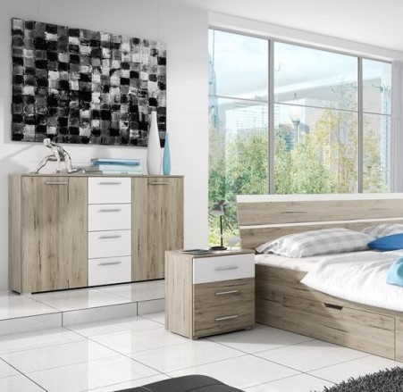 Betty Modern Bedside Locker Oak | J&B Furntiure