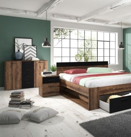 Betty Bedside Table with Drawers Oak | J&B Furniture