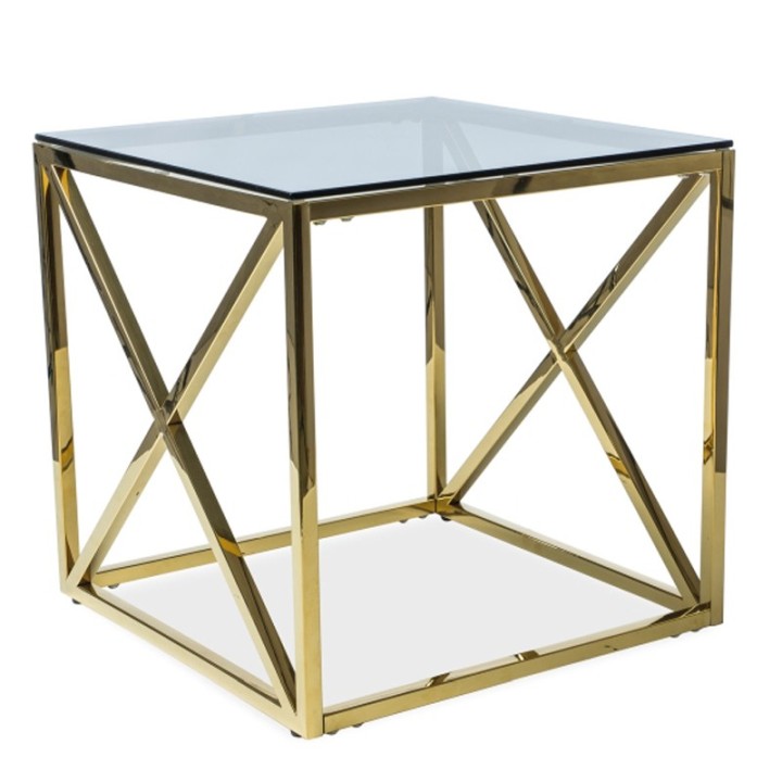 Eclipse Gold Coffee Table – Glass & Metal | J&B Furniture