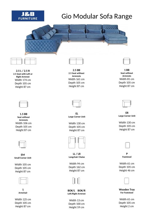 Giovanni Bespoke Corner Sofa in blue velvet | J&B Furniture