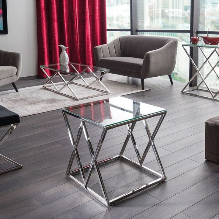 Edna B Modern Glass Coffee Table | J&B Furniture