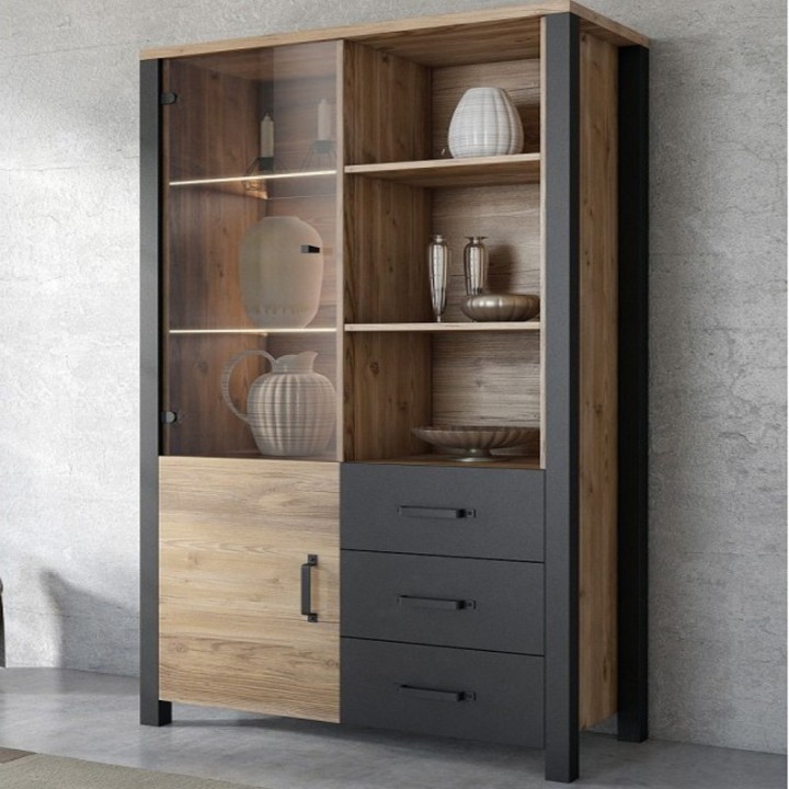 Ollie Display Cabinet 2 Door 3 Drawer| J&B Furniture