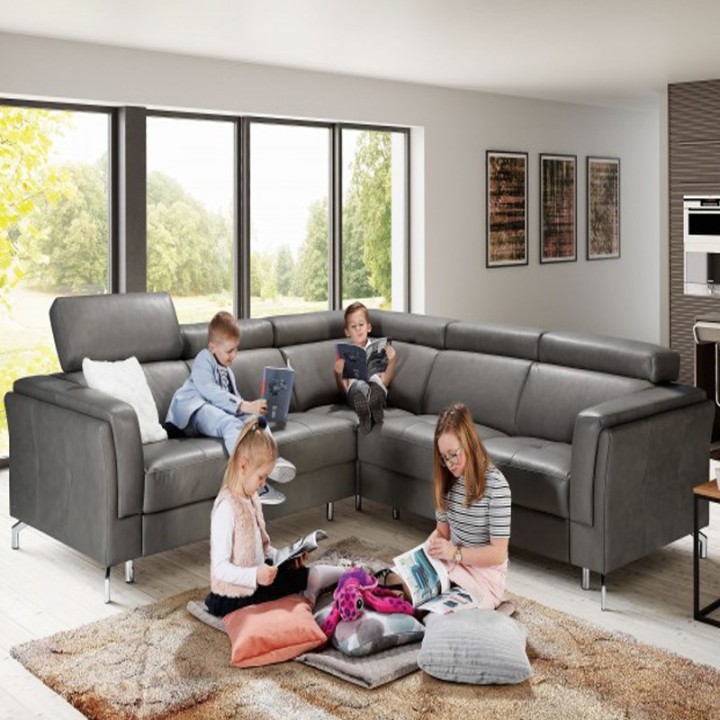 Garret Corner Sofa Bed and Recliner in Grey | J&B Furniture
