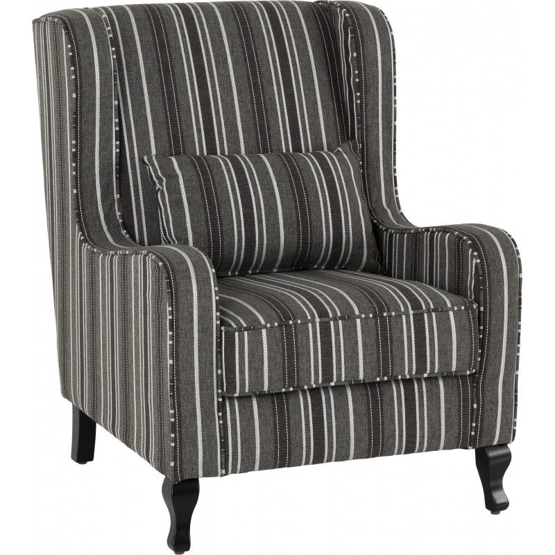 grey stripe armchair