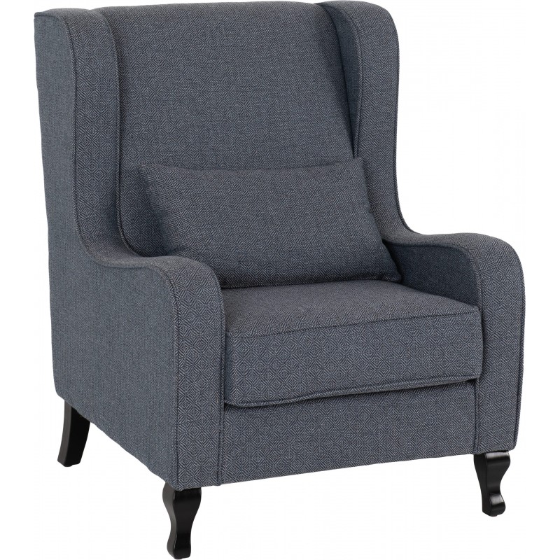 slate blue armchair