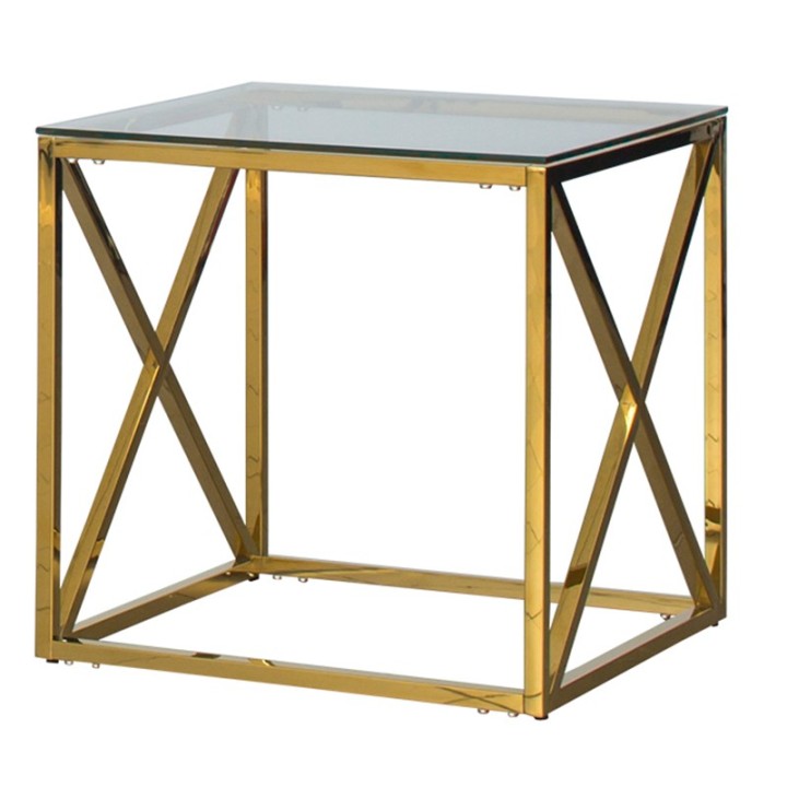 Eclipse Gold Coffee Table – Glass & Metal | J&B Furniture