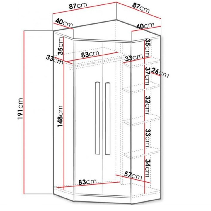 Tig Corner Wardrobe |J&B Furniture in Limerick