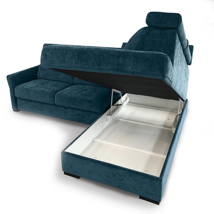 Baggio Corner Sofa Bed With Storage Teal Green - J&B Furniture