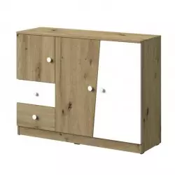Neo Chest Of Drawers 120cm -Oak Artisan / Gloss White