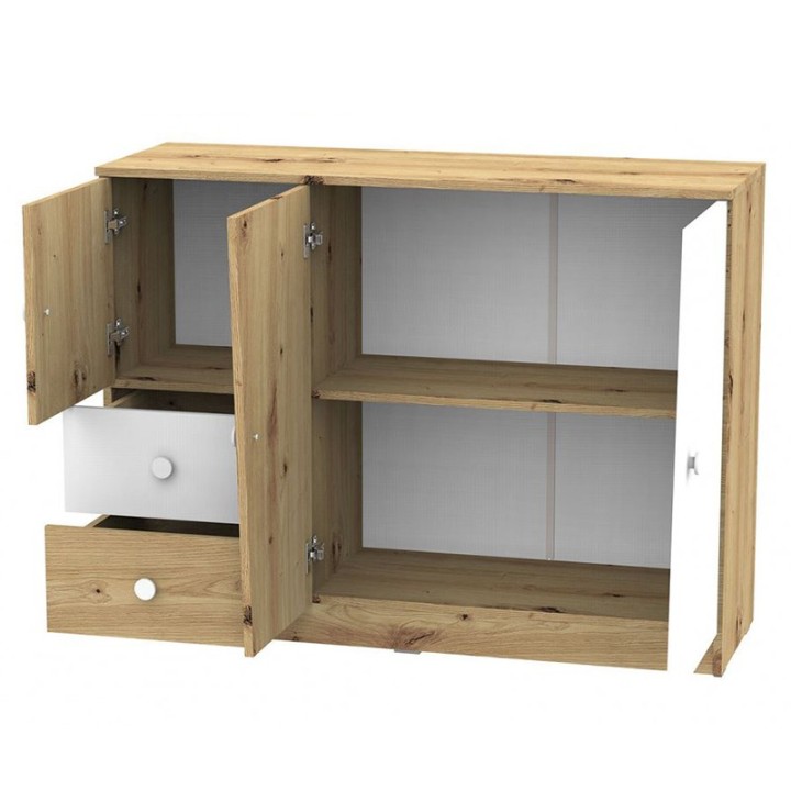Neo Chest of Drawers 120cm Oak Artisan/White| J&B Furniture