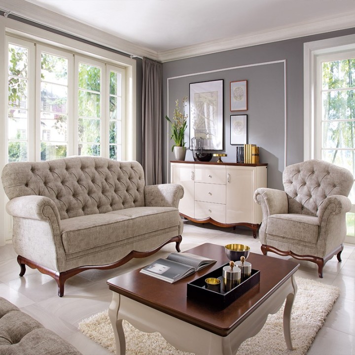 Milano Coffee Table Colour White / Walnut  - J&B Furniture
