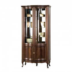 Wersal- 4 Door Glass Display Cabinet - Wenge