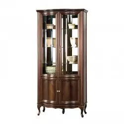 Wersal- 4 Door Glass Display Cabinet - Wenge