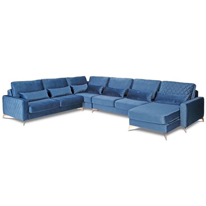 Giovanni Bespoke Corner Sofa in blue velvet | J&B Furniture