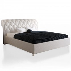 Chesterfield White Leather Bed