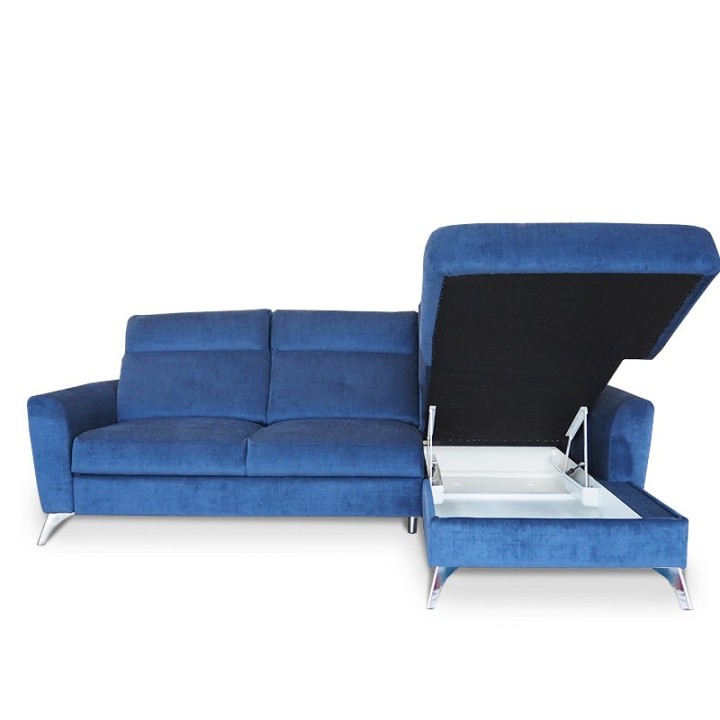 Loft Bespoke Corner Sofa Bed – Blue Fabric | J&B Furniture