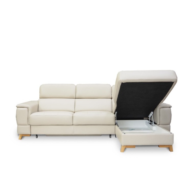 Pesaro Corner Sofa Bed – Italian Leather | J&B Furniture