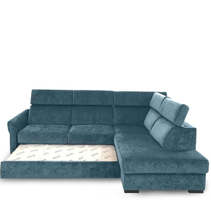 Baggio Corner Sofa Bed With Storage Teal Green - J&B Furniture