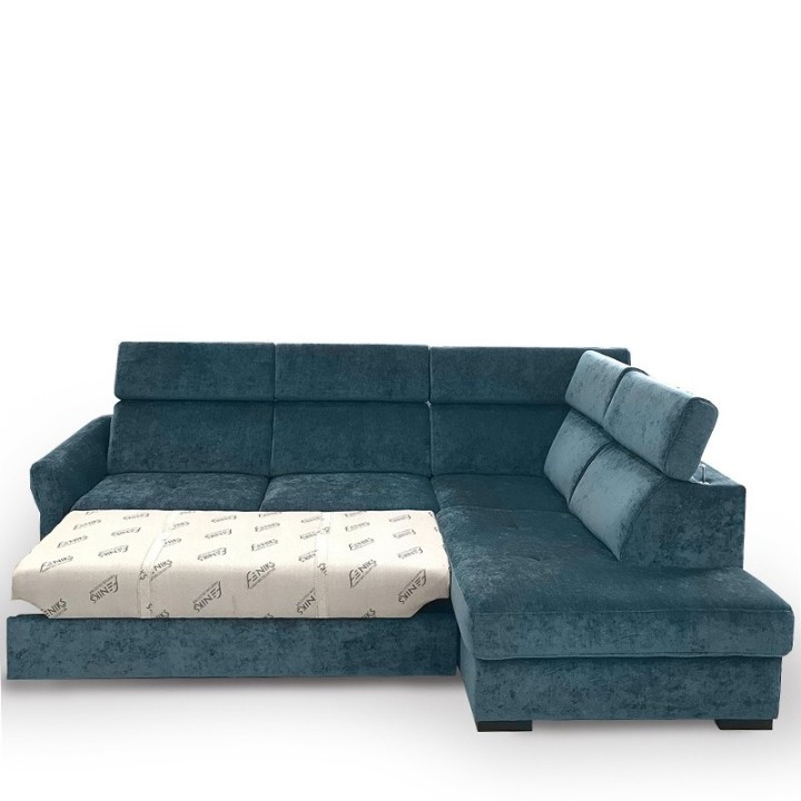 Baggio Corner Sofa Bed With Storage Teal Green - J&B Furniture