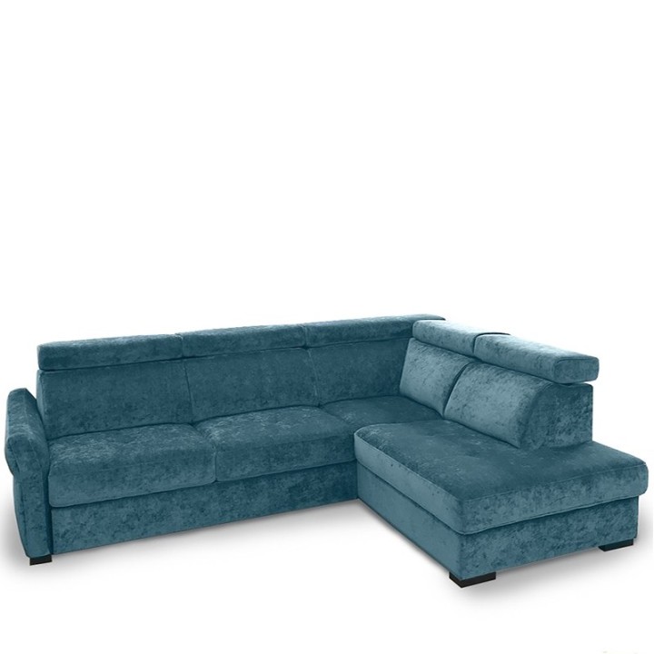 Baggio Corner Sofa Bed With Storage Teal Green - J&B Furniture