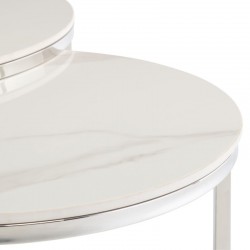 White Round Coffee Table Set