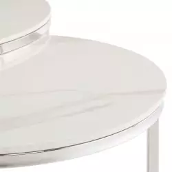 White Round Coffee Table Set