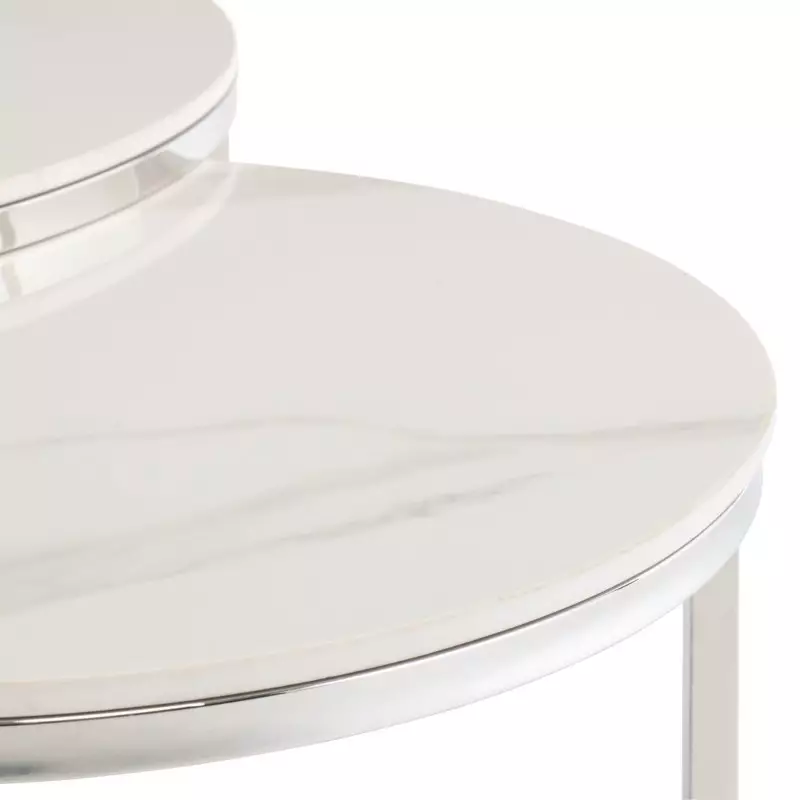 White Round Coffee Table Set