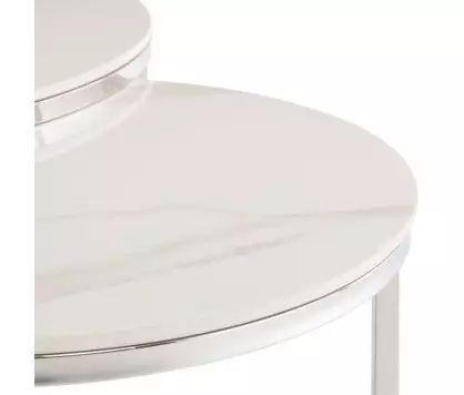 White Round Coffee Table Set