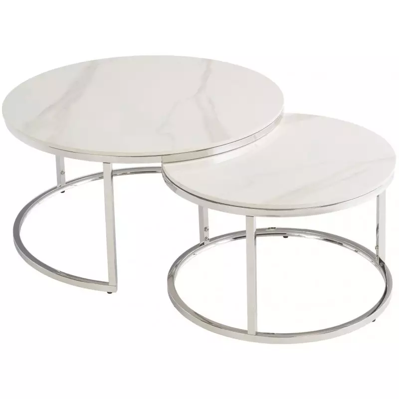 White Round Coffee Table Set