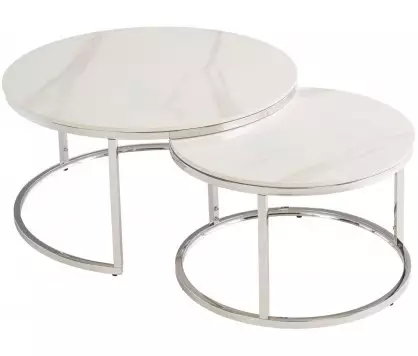 White Round Coffee Table Set