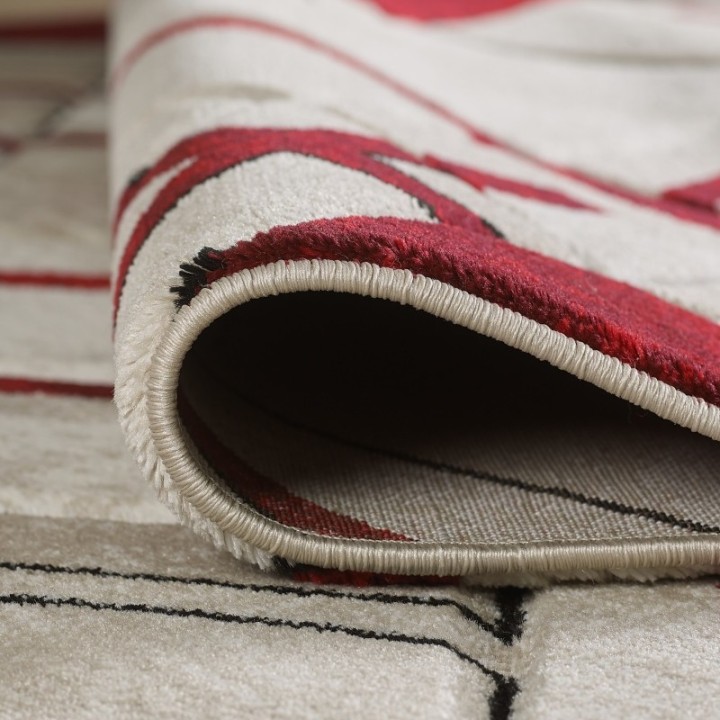 Accra Rug Cream & Red | Buy Rugs for Living Room Ireland J&B