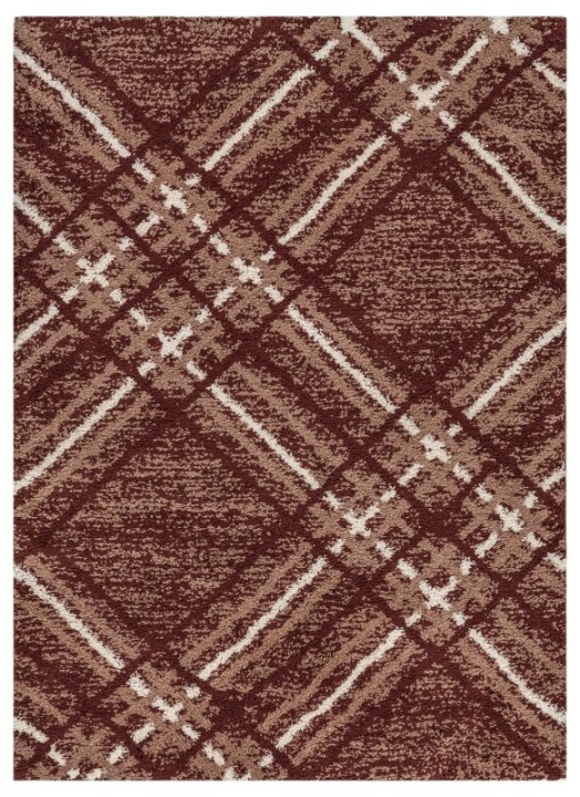 Blaze Rug Ivory Orange – Shaggy Tartan | J&B Furniture