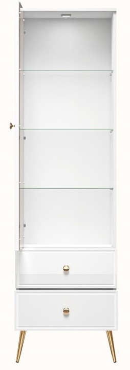 Goldin- Glass Display Cabinet White - J&B Furniture