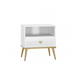Goldin- White Bedside Table...