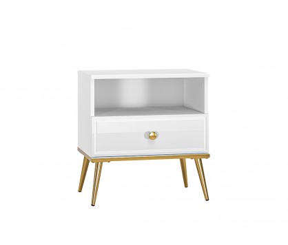 Goldin- White Bedside Table...