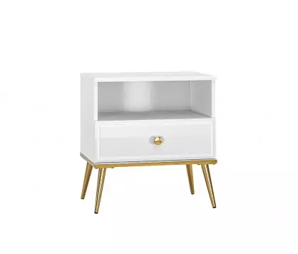 Goldin- White Bedside Table...