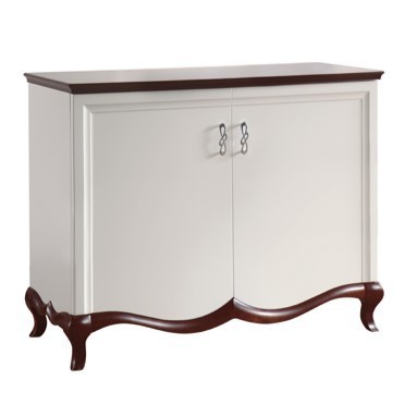 Milano Sideboard Cabinet White / Walnut- J&B Furniture