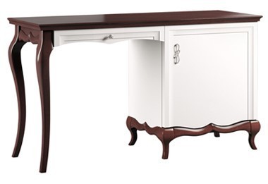 Milano Desk Left/Right White / Walnut- J&B Furniture