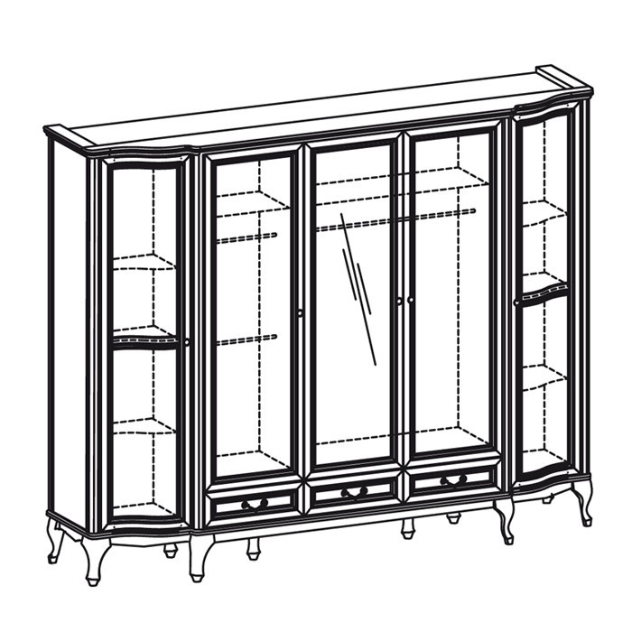 Wersal 5 Door Wardrobe  wenge - J&B Furniture