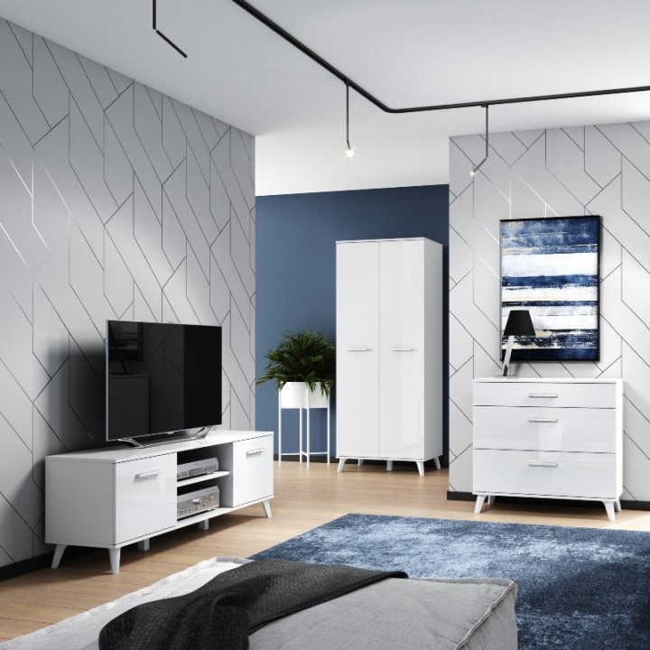 Secco Display Cabinet White Sleek Minimalist | J&B Furniture
