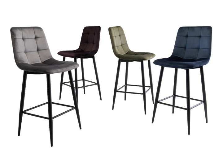 Bell Velvet Bar Stool | Stylish Kitchen Stools Ireland – J&B