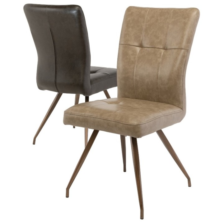 Bana Dining Chair – PU Leather with Brass Legs | J&B Furniture