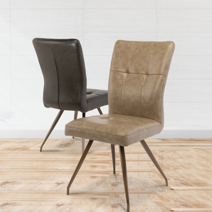 Bana Dining Chair – PU Leather with Brass Legs | J&B Furniture