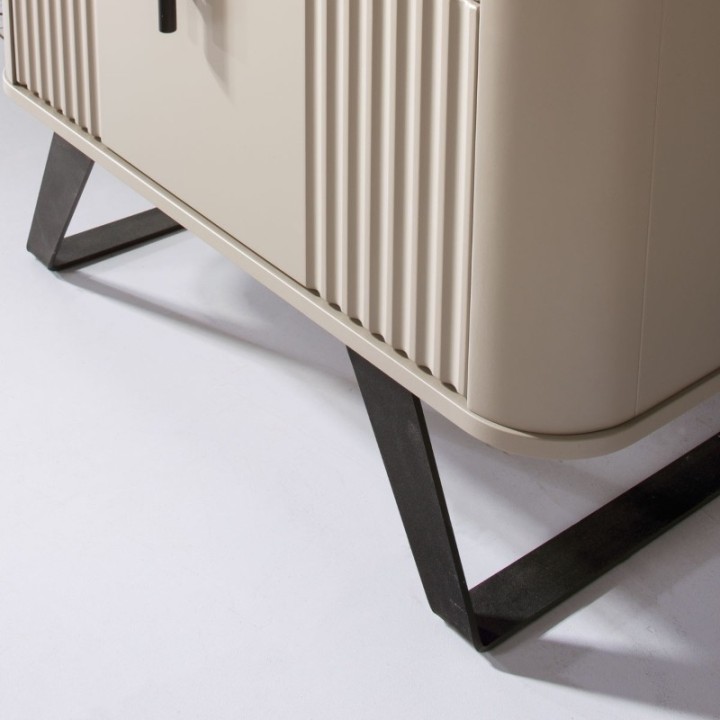 Santos Tall Display Cabinet Beige | Modern Glass Display