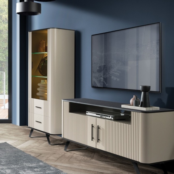 Santos Display Cabinet in Beige | J&B Furniture
