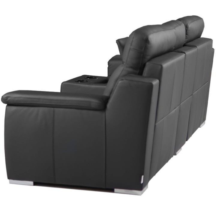 Motion 2-Seater Sofa Black Leather Coolers | J&B Furniture