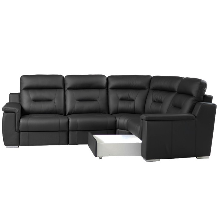 Motion Corner Sofa – Leather and 2 Drawers | J&B Furniture