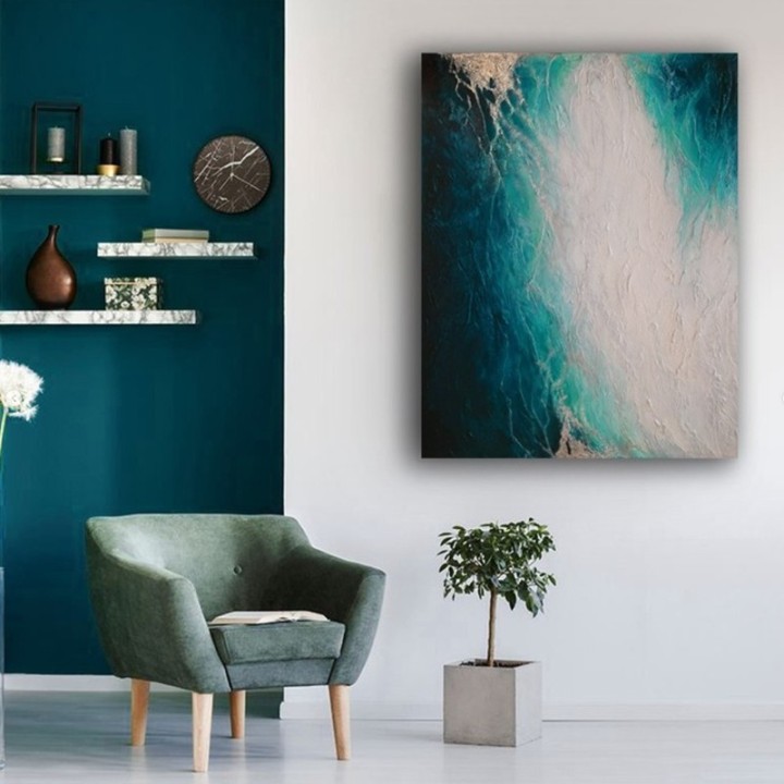 Turquoise  - Original Hand Paint Wall Art - J&B Furniture